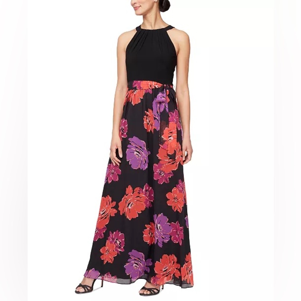 NWT SLNY Floral Print  Maxi Dress Size 16